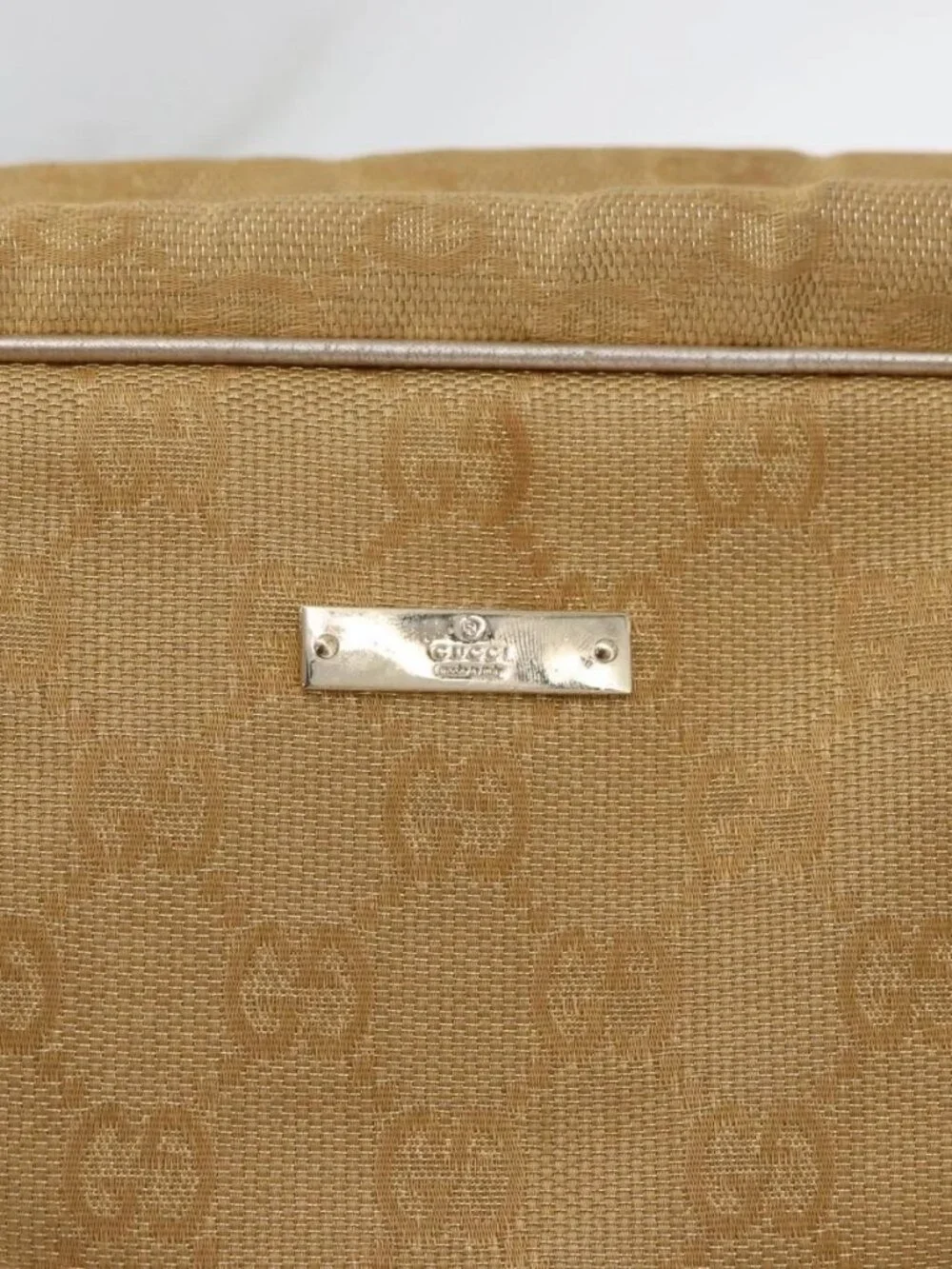 GUCCI GG Canvas Hand Bag Gold 002 1115 Auth